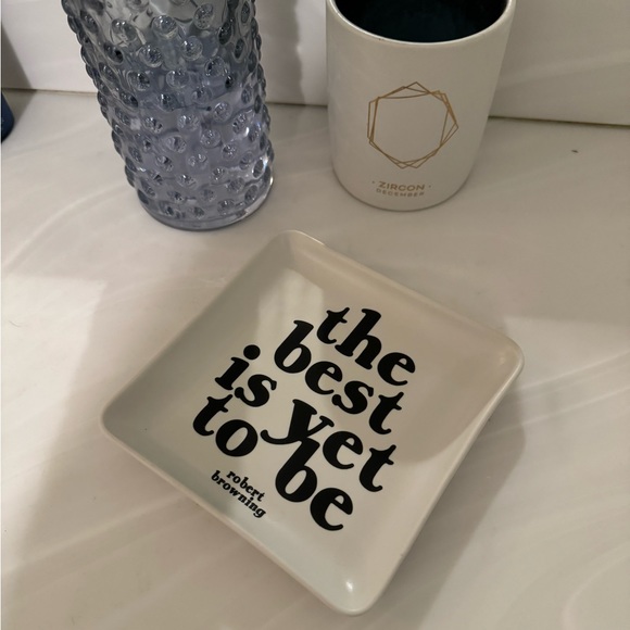 NWT Quotable Trinket Plate “The Best is Yet to Be” 5in Square - Picture 1 of 3